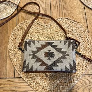 Aztec small purse with long strap